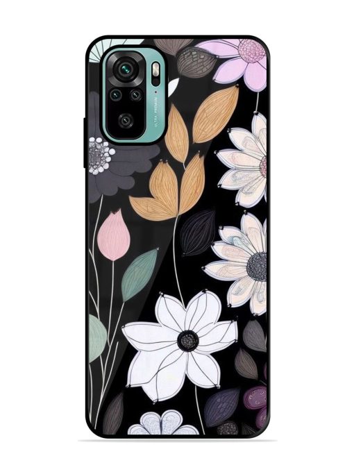 Whimsical Blooms On Black Glossy Soft Edge Case for Xiaomi Redmi Note 10S Chachhi