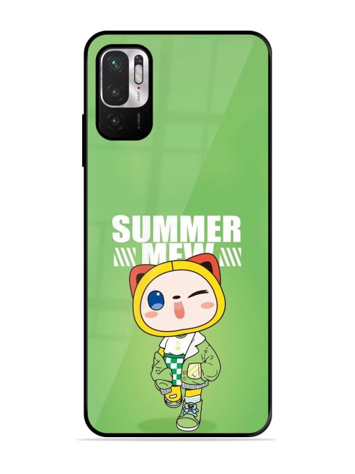 Purrfect Summer Glossy Soft Edge Case for Xiaomi Redmi Note 10T (5G) Chachhi