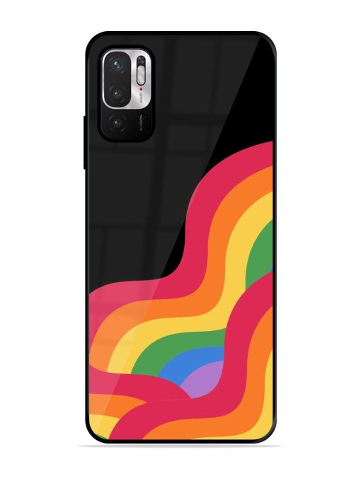 Wavy Rainbow Glossy Soft Edge Case for Xiaomi Redmi Note 10T (5G) Chachhi