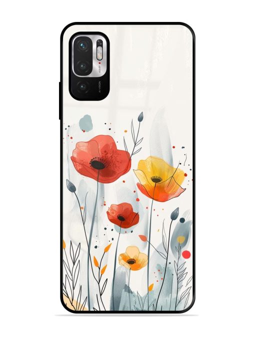 Poppy Fields Glossy Soft Edge Case for Xiaomi Redmi Note 10T (5G) Chachhi