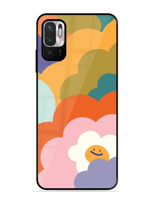 Happy Flower Power Glossy Soft Edge Case for Xiaomi Redmi Note 10T (5G) Chachhi