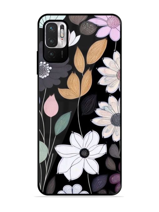 Whimsical Blooms On Black Glossy Soft Edge Case for Xiaomi Redmi Note 10T (5G) Chachhi