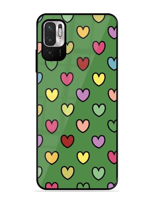 Rainbow Heart Parade Glossy Soft Edge Case for Xiaomi Redmi Note 10T (5G) Chachhi