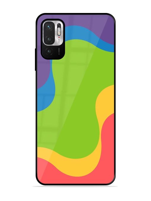 Wavy Rainbow Wonderland Glossy Soft Edge Case for Xiaomi Redmi Note 10T (5G) Chachhi