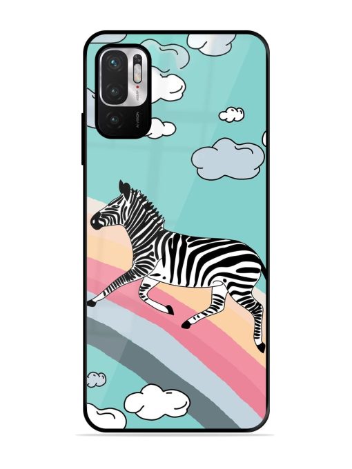 Zebra On A Rainbow Glossy Soft Edge Case for Xiaomi Redmi Note 10T (5G) Chachhi