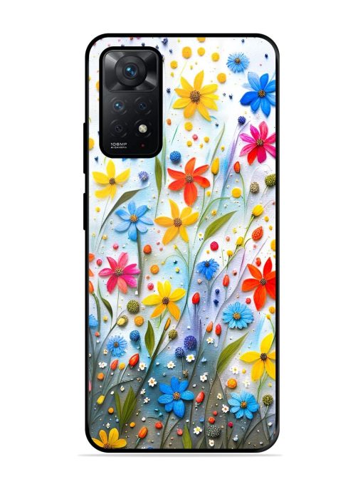 Vibrant Floral Glossy Soft Edge Case for Xiaomi Redmi Note 11 Pro (4G) Chachhi