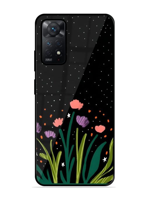 Midnight Bloom Glossy Soft Edge Case for Xiaomi Redmi Note 11 Pro (4G) Chachhi