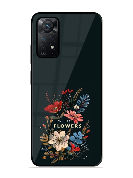 Dark Floral Glossy Soft Edge Case for Xiaomi Redmi Note 11 Pro (5G) Chachhi