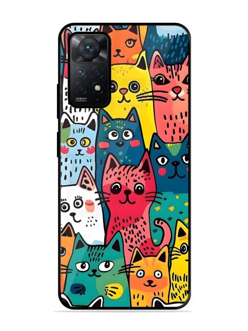 Feline Frenzy Glossy Soft Edge Case for Xiaomi Redmi Note 11 Pro (5G) Chachhi