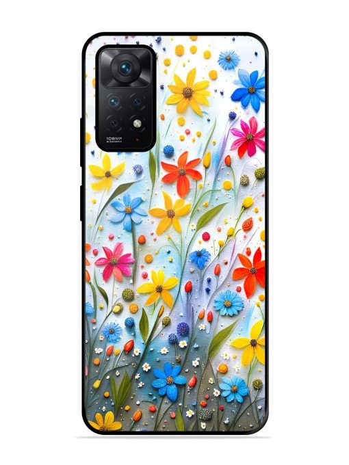 Vibrant Floral Glossy Soft Edge Case for Xiaomi Redmi Note 11S