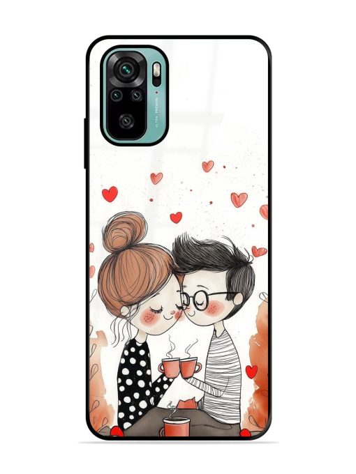 Couple Seating With Coffee Glossy Soft Edge Case for Xiaomi Redmi Note 11 Se Chachhi