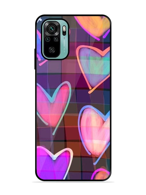 Neon Hearts Glossy Soft Edge Case for Xiaomi Redmi Note 11 Se Chachhi