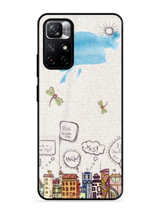 Doodle City Glossy Soft Edge Case for Xiaomi Redmi Note 11T (5G) Chachhi