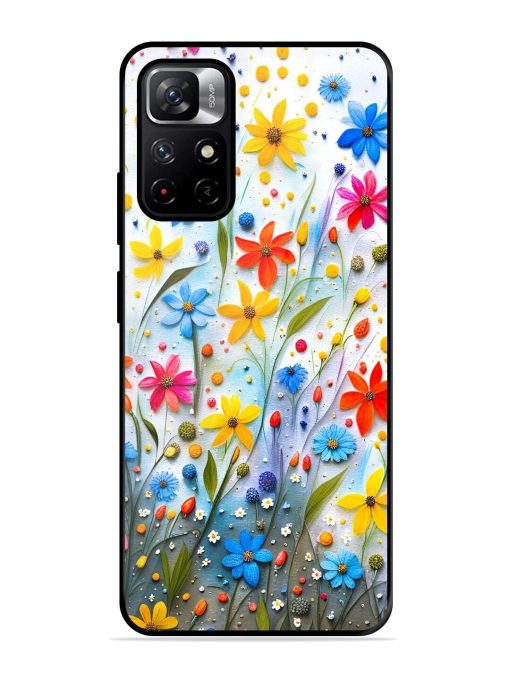 Vibrant Floral Glossy Soft Edge Case for Xiaomi Redmi Note 11T (5G) Chachhi