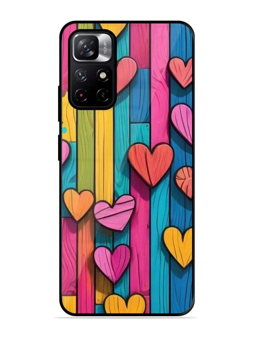 Rainbow Of Hearts Glossy Soft Edge Case for Xiaomi Redmi Note 11T (5G) Chachhi