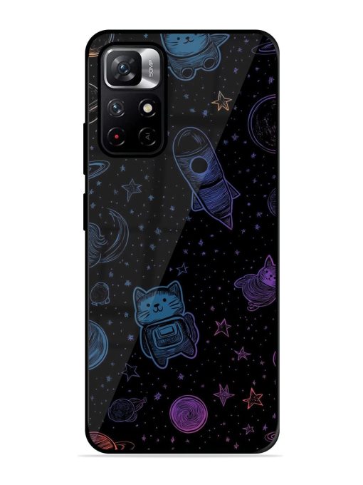 Cosmic Cat Chaos Glossy Soft Edge Case for Xiaomi Redmi Note 11T (5G) Chachhi