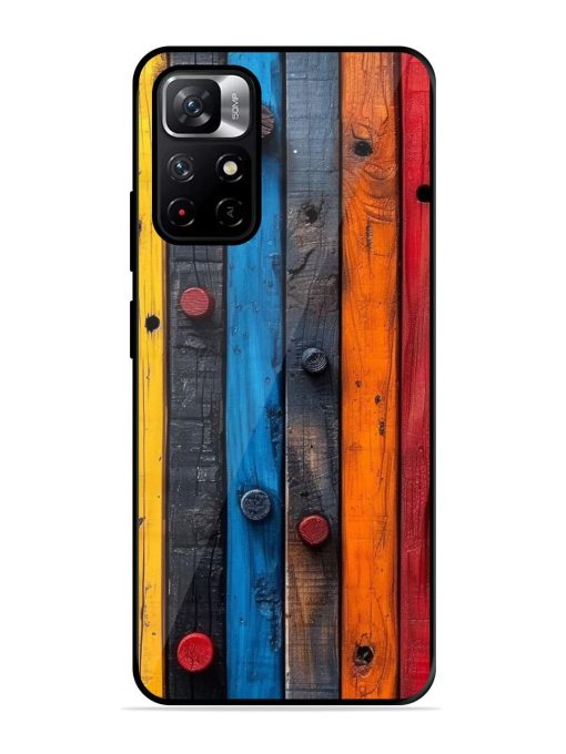 Rainbow Plank Glossy Soft Edge Case for Xiaomi Redmi Note 11T (5G) Chachhi