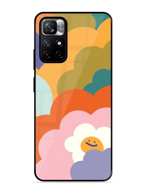 Happy Flower Power Glossy Soft Edge Case for Xiaomi Redmi Note 11T (5G) Chachhi