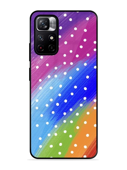 Rainbow Polka Dot Dream Glossy Soft Edge Case for Xiaomi Redmi Note 11T (5G) Chachhi