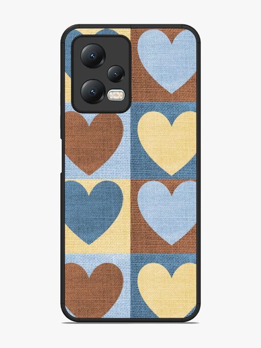 Hearts On Canvas Glossy Soft Edge Case for Xiaomi Redmi Note 12 (5G) Chachhi