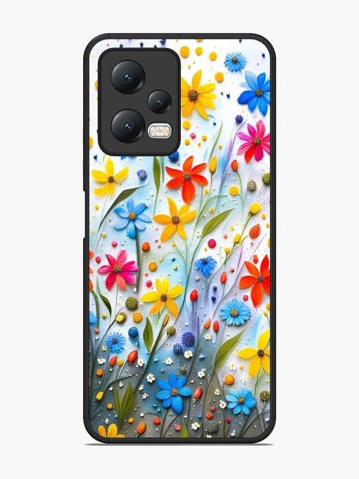 Vibrant Floral Glossy Soft Edge Case for Xiaomi Redmi Note 12 (5G) Chachhi