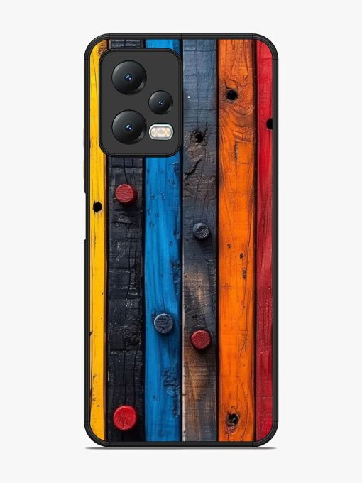 Rainbow Plank Glossy Soft Edge Case for Xiaomi Redmi Note 12 (5G) Chachhi