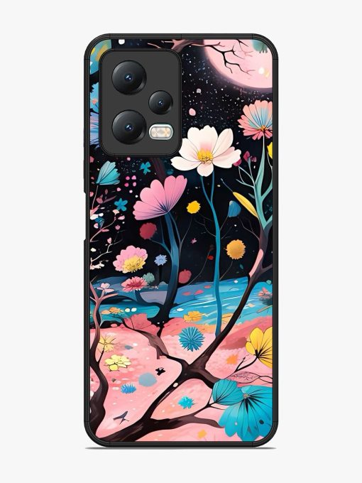 Cosmic Bloom Glossy Soft Edge Case for Xiaomi Redmi Note 12 (5G) Chachhi