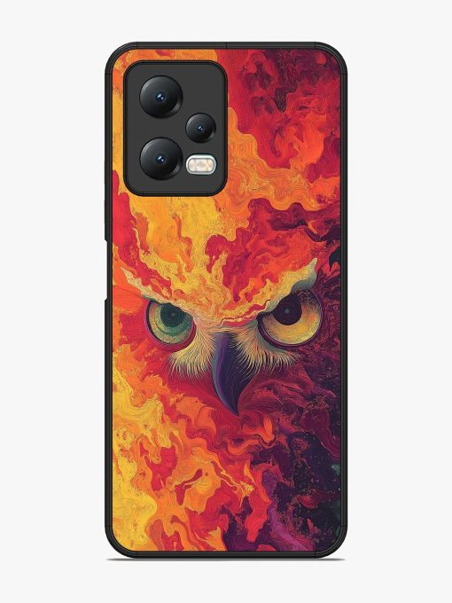 Fiery Owl Glossy Soft Edge Case for Xiaomi Redmi Note 12 (5G) Chachhi