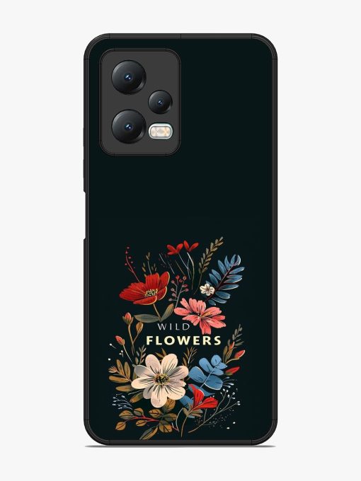 Dark Floral Glossy Soft Edge Case for Xiaomi Redmi Note 12 (5G) Chachhi