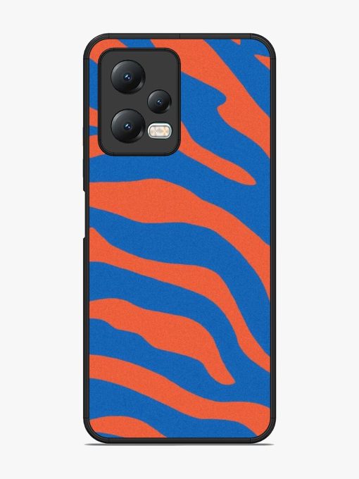 Zebra Stripes In Blue And Orange Glossy Soft Edge Case for Xiaomi Redmi Note 12 (5G) Chachhi