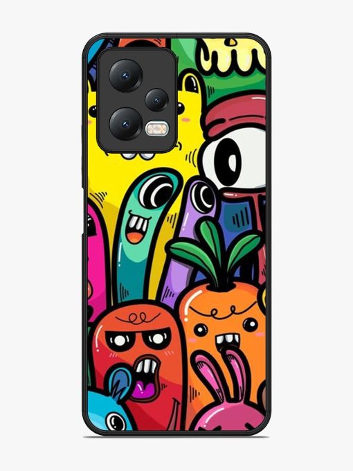 Whimsical Doodle Chaos Glossy Soft Edge Case for Xiaomi Redmi Note 12 (5G) Chachhi