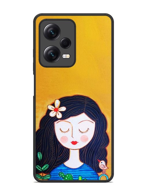 Girl Illustration Glossy Soft Edge Case for Xiaomi Redmi Note 12 Pro (5G) Chachhi