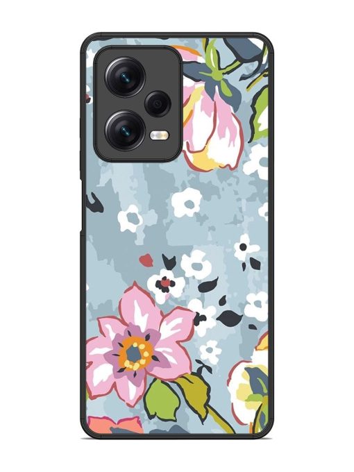 Floral Fantasy Glossy Soft Edge Case for Xiaomi Redmi Note 12 Pro (5G) Chachhi