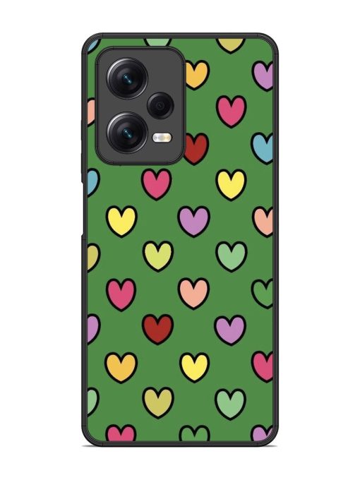 Rainbow Heart Parade Glossy Soft Edge Case for Xiaomi Redmi Note 12 Pro (5G) Chachhi