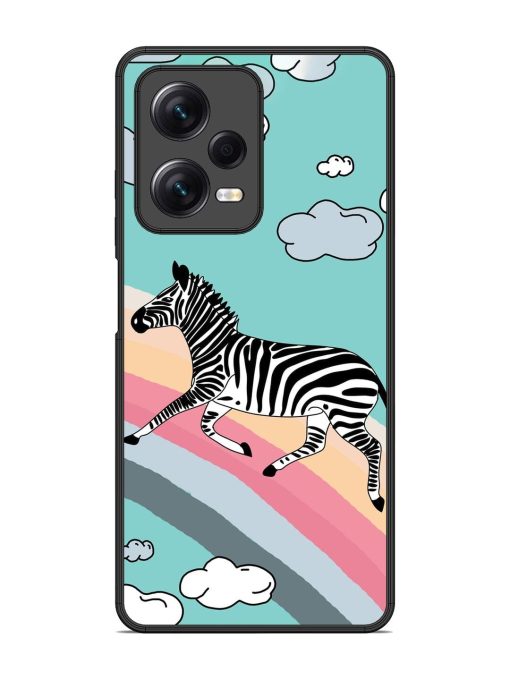 Zebra On A Rainbow Glossy Soft Edge Case for Xiaomi Redmi Note 12 Pro (5G) Chachhi