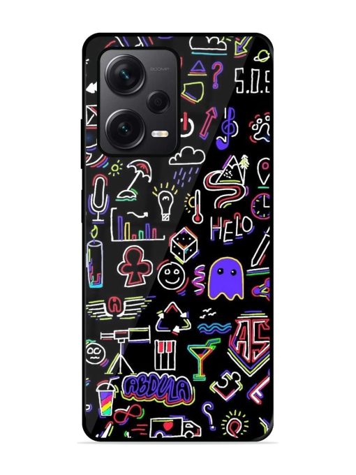 Neon Doodle Glossy Soft Edge Case for Xiaomi Redmi Note 12 Pro Plus (5G) Chachhi