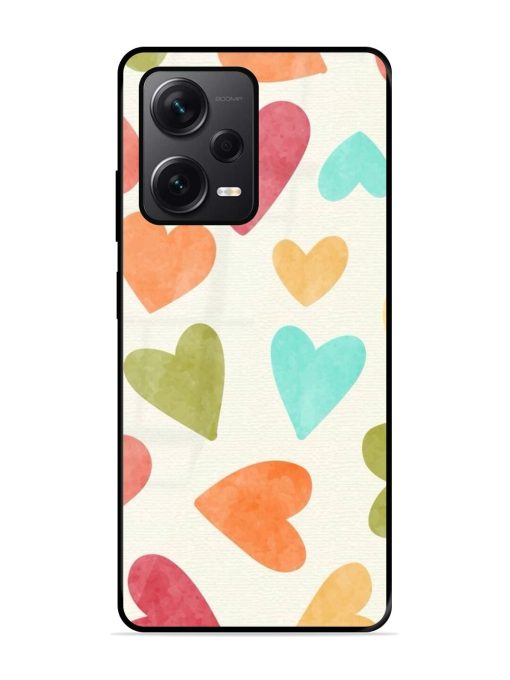 Watercolor Hearts Glossy Soft Edge Case for Xiaomi Redmi Note 12 Pro Plus (5G)