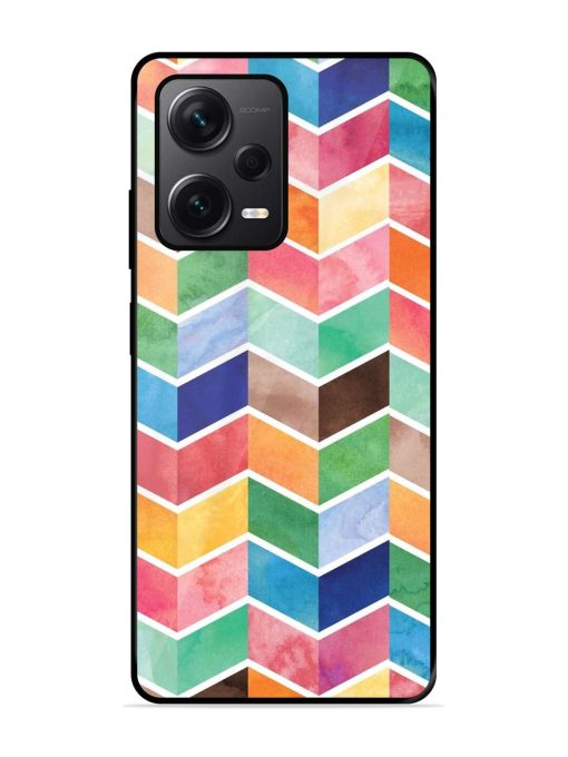 Watercolor Chevron Whimsy Glossy Soft Edge Case for Xiaomi Redmi Note 12 Pro Plus (5G) Chachhi