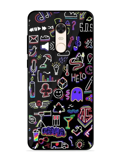 Neon Doodle Glossy Soft Edge Case for Xiaomi Redmi Note 5 Chachhi