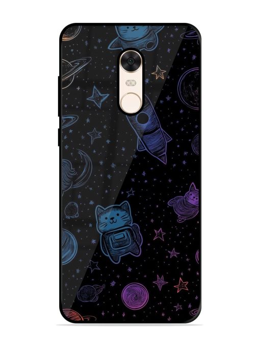 Cosmic Cat Chaos Glossy Soft Edge Case for Xiaomi Redmi Note 5 Chachhi