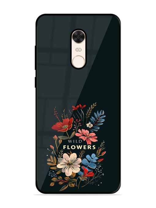 Dark Floral Glossy Soft Edge Case for Xiaomi Redmi Note 5 Chachhi