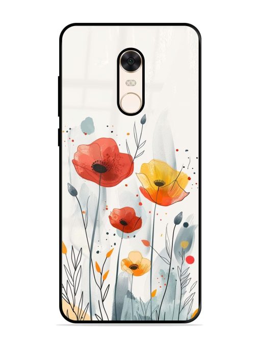 Poppy Fields Glossy Soft Edge Case for Xiaomi Redmi Note 5 Chachhi