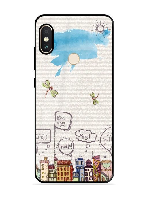 Doodle City Glossy Soft Edge Case for Xiaomi Redmi Note 5 Pro Chachhi