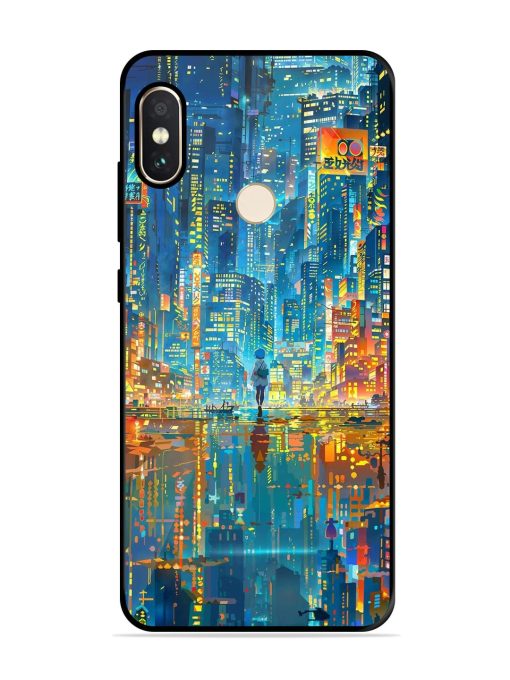 Neon Metropolis Glossy Soft Edge Case for Xiaomi Redmi Note 5 Pro Chachhi