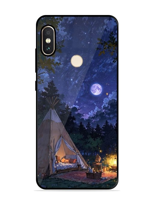 Moonlight Camping Glossy Soft Edge Case for Xiaomi Redmi Note 5 Pro Chachhi