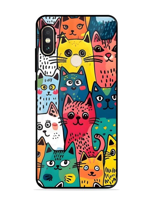 Feline Frenzy Glossy Soft Edge Case for Xiaomi Redmi Note 5 Pro Chachhi