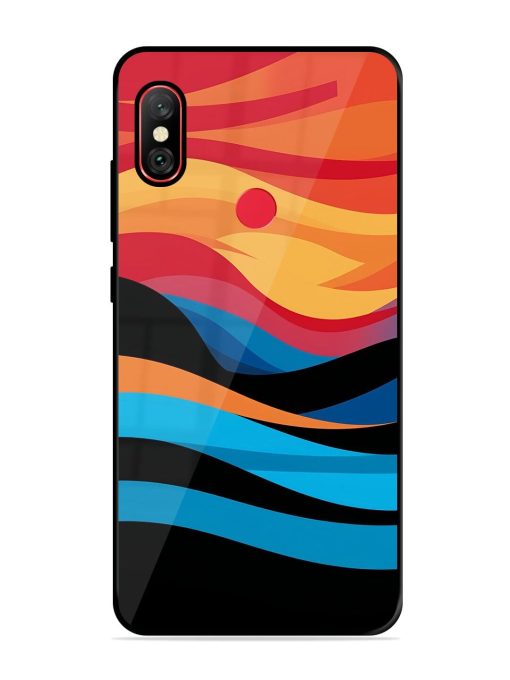 Blazing Currents Glossy Soft Edge Case for Xiaomi Redmi Note 6 Pro Chachhi