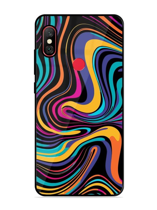 Psychedelic Swirl Glossy Soft Edge Case for Xiaomi Redmi Note 6 Pro Chachhi