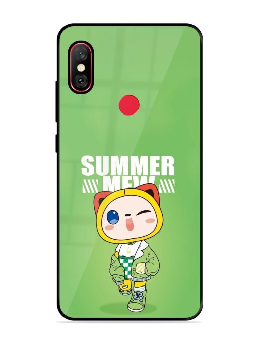 Purrfect Summer Glossy Soft Edge Case for Xiaomi Redmi Note 6 Pro Chachhi