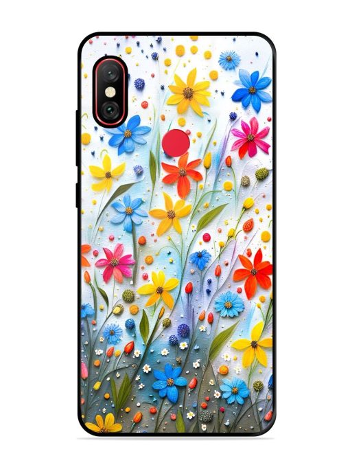 Vibrant Floral Glossy Soft Edge Case for Xiaomi Redmi Note 6 Pro Chachhi